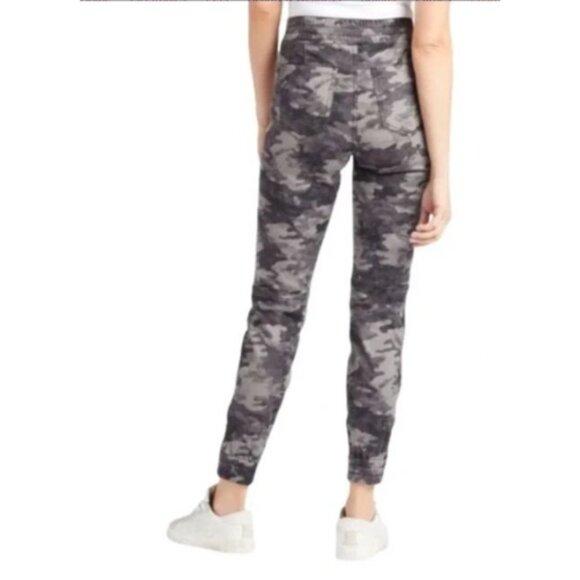 Spanx Womens twill Camo Jogger Pants Size Large denim pockets gray - Picture 8 of 8
